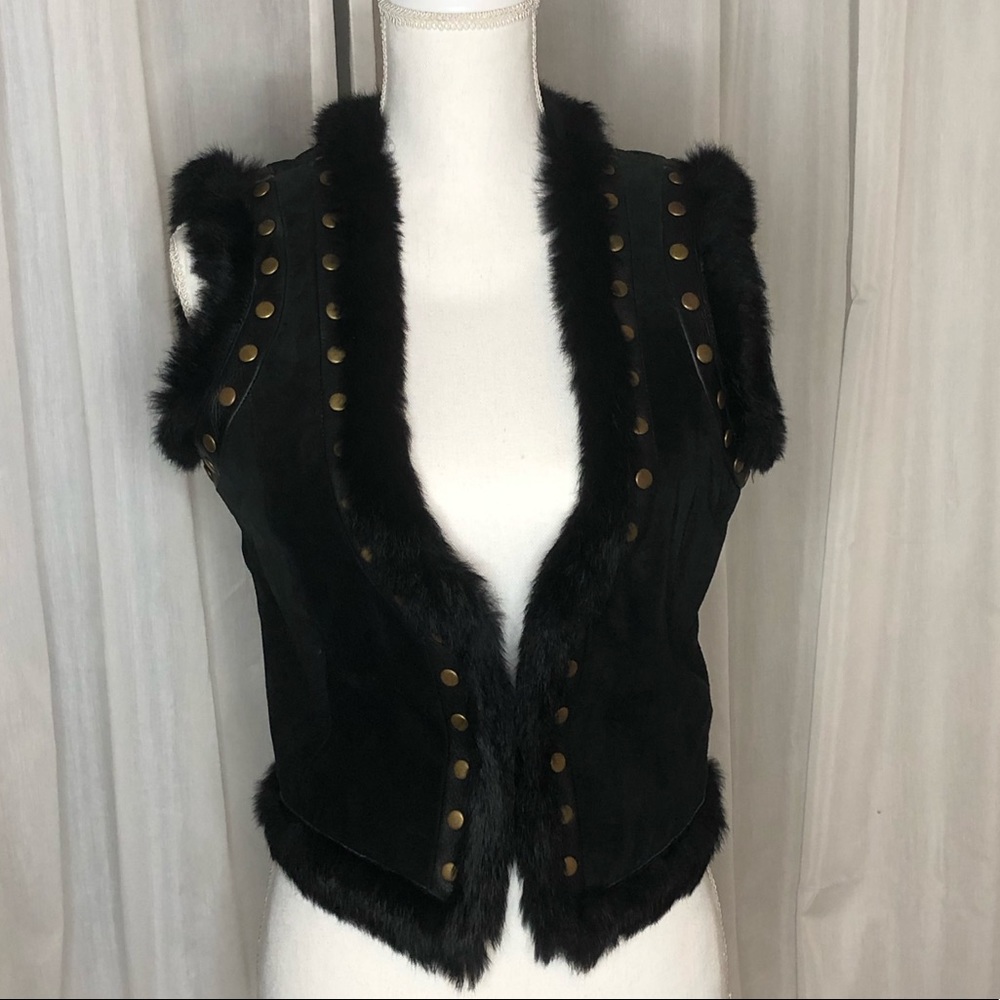 Marciano suede & fur vest